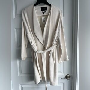 SET URBAN DELUXE Women's Off-White Belted Jacket Car Coat